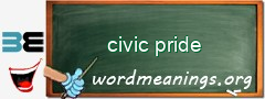 WordMeaning blackboard for civic pride